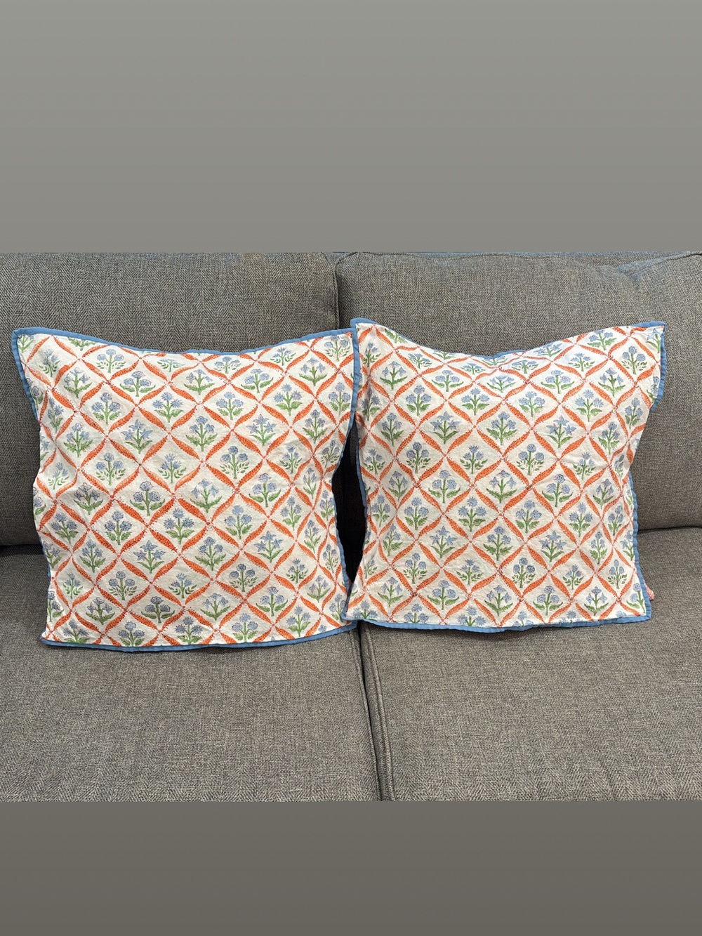 Embroidered Floral Diamond Throw Pillow Pair - Multicolor